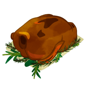 Roast Turkey on square plate