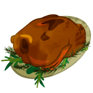 Roast Turkey on oval/round plate