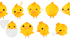 animal chicks set 268