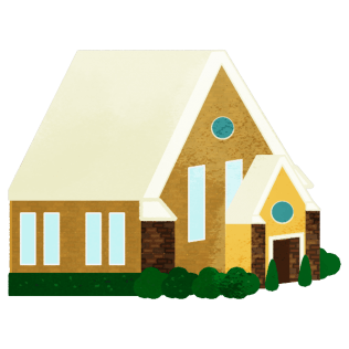 A suburban house with green lawns