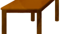 life normal wooden table with round corners and round feet