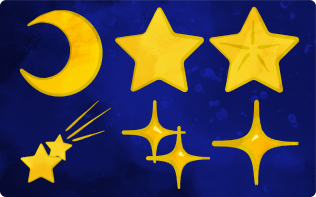 Nature Moon and Stars