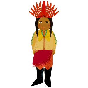 Native Indian facing front with a smug face