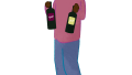 thanksgiving man holding wine bottles b01