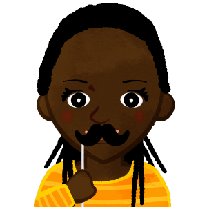 Woman with mustache stick