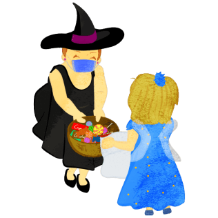 Trick or Treating to Kids 2020 with Mask