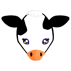 Cow face only with glittering eyes