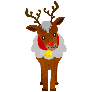 Reindeer with Red Nose tilting head