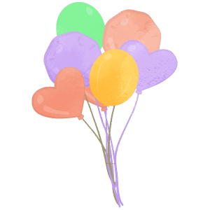 Multi-color bundle of party balloons