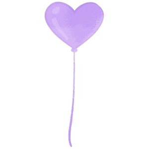 Dreamy purple color heart shaped balloon