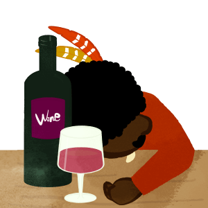 A drunk manA drunk man with feathers