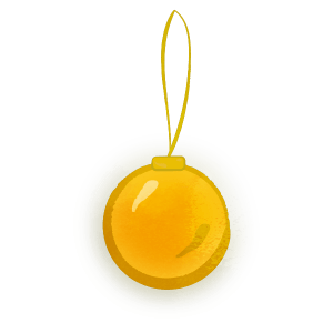 Christmas ornament yellow ball