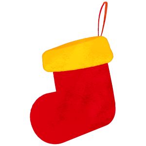 Christmas ornament red and yellow socks