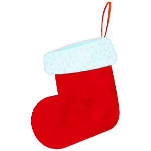 Christmas ornament red and white socks