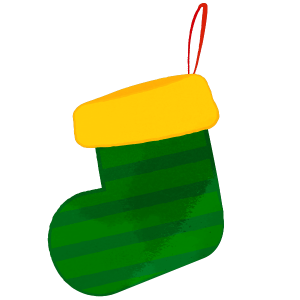 Christmas ornament green lined socks