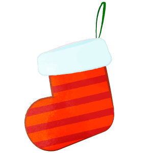 Christmas ornament red lined socks