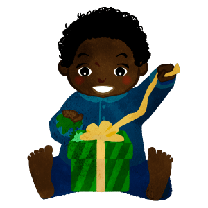 Boy Opening The Christmas Present B