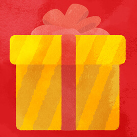 christmas yellow present box 268