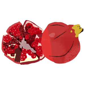 Pomegranate Cut In Half