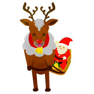 Santa And Reindeer Dashing Through The Snow