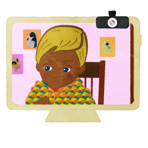 Boy Getting Bored During Remote Learning H