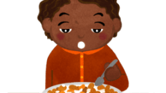 boy just woke up and eating cereal d 268