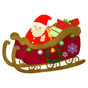 Christmas Sled With Smiling Santa