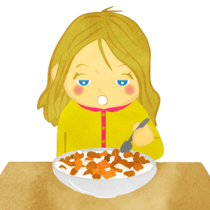 Girl Just Woke Up And Eating A Cereal