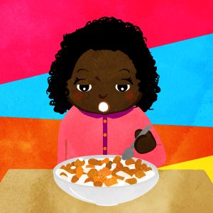 Girl Just Woke Up And Eating A Cereal B