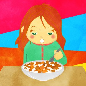 Girl Just Woke Up And Eating A Cereal E