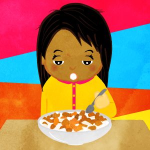 Girl Just Woke Up And Eating A Cereal F