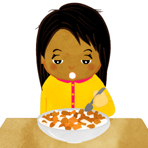 Girl Just Woke Up And Eating A Cereal F