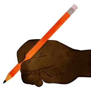 Hand Holding A Pencil B