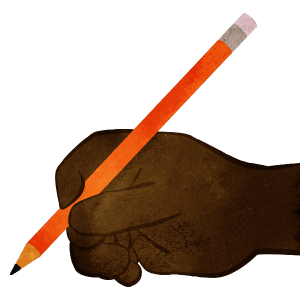 Hand Holding A Pencil B