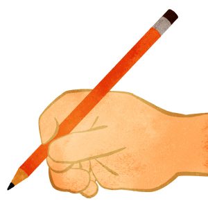 Hand Holding A Pencil C