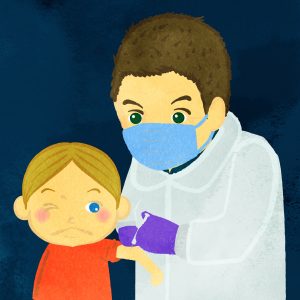 Medical Male Doctor Immunizing A Boy