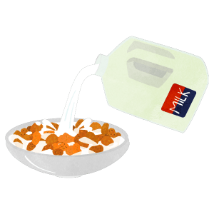 Pouring Milk Into Healthy Whole Grain Cereal B