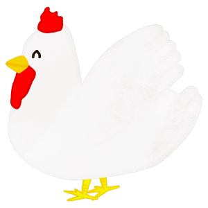 Smiling Chicken Fluttering Feathers Side View