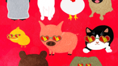 animals with heart shaped sunglass 268