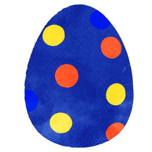 Blue Easter Egg With Polka Dots