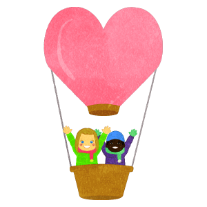 Children On Heart Shaped Hot Air Balloon G A B B