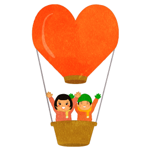 Children On Heart Shaped Hot Air Balloon G C B C