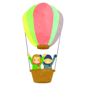 Children On Hot Air Balloon Girl A Boy A