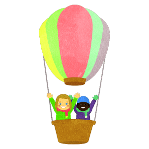 Children On Hot Air Balloon Girl A Boy B