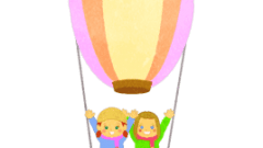 children on hot air balloon girl a girl e 268