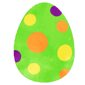 Green Easter Egg With Polka Dots