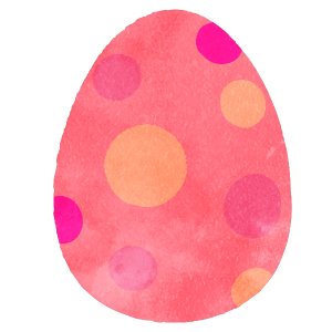 Pink Easter Egg With Polka Dots 2