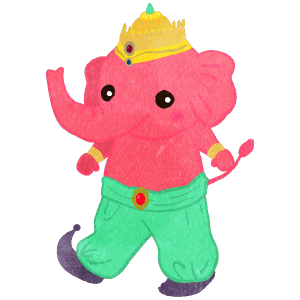 Pink Elephant Wearing Folk Costume