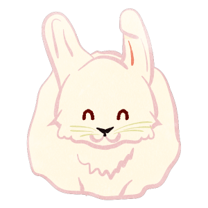 Smiling White Rabbit From The Front