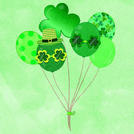 St Patrick's Day Various Shapes Of Green Balloons 